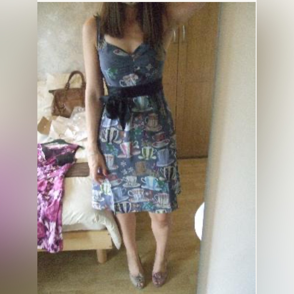 Anthropology Silk Teacup Dress with Pockets - Picture 3 of 5